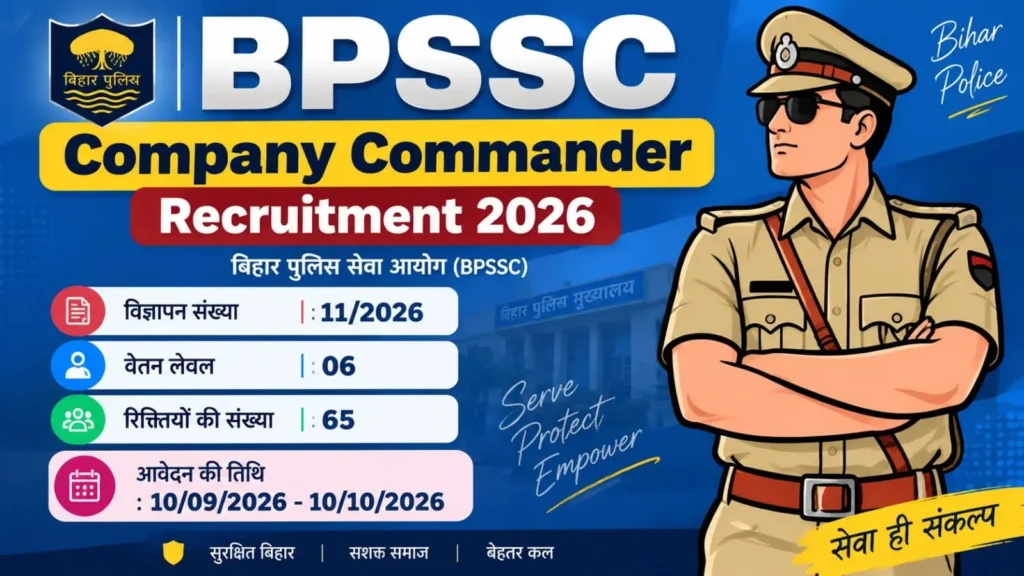 BPSSC Company Commander Recruitment 2026 : Advt No.-11/2026