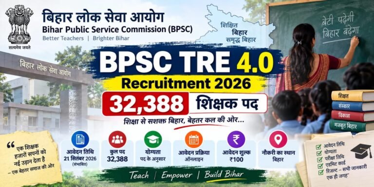 BPSC TRE 4.0 Recruitment 2026 में 32,388 शिक्षक पद